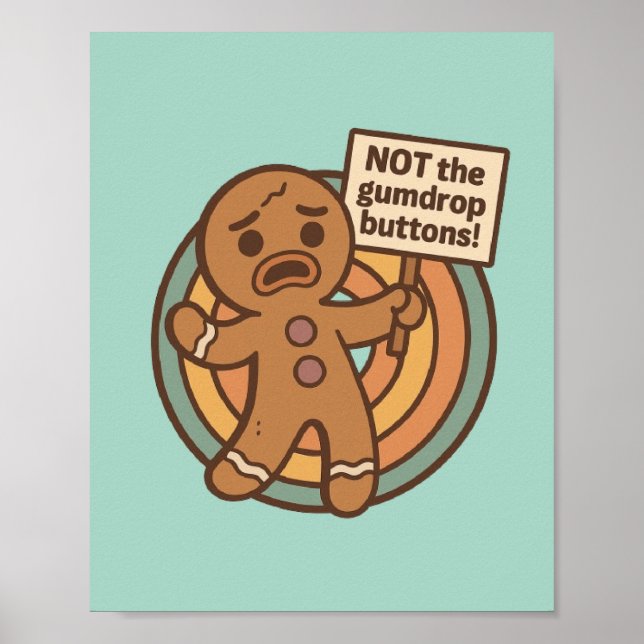 Cute Gingy Gingerbread Christmas Postcard Poster (Front)