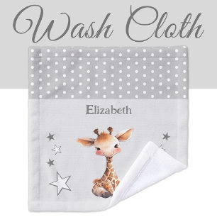Cute girafe ajouter nom pois étoiles gris