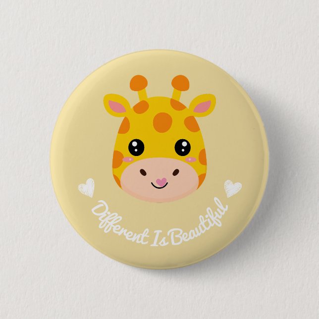 Cute Giraff Cleft Lip and Palate Awareness Support 2 Inch Round Button (Front)