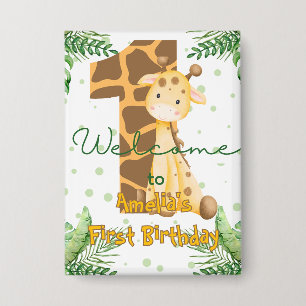 Cute Giraffe 1st Birthday Welcome