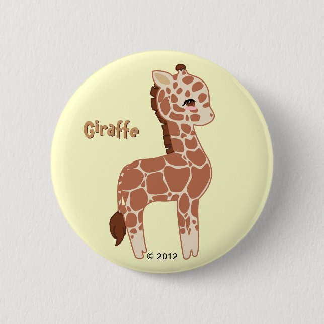 Cute Giraffe 2 Inch Round Button (Front)
