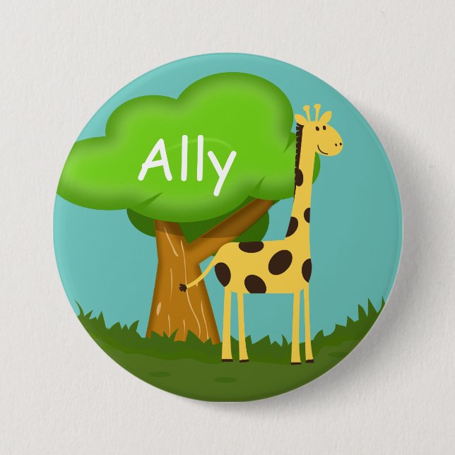 Cute Giraffe 3 Inch Round Button (Front)