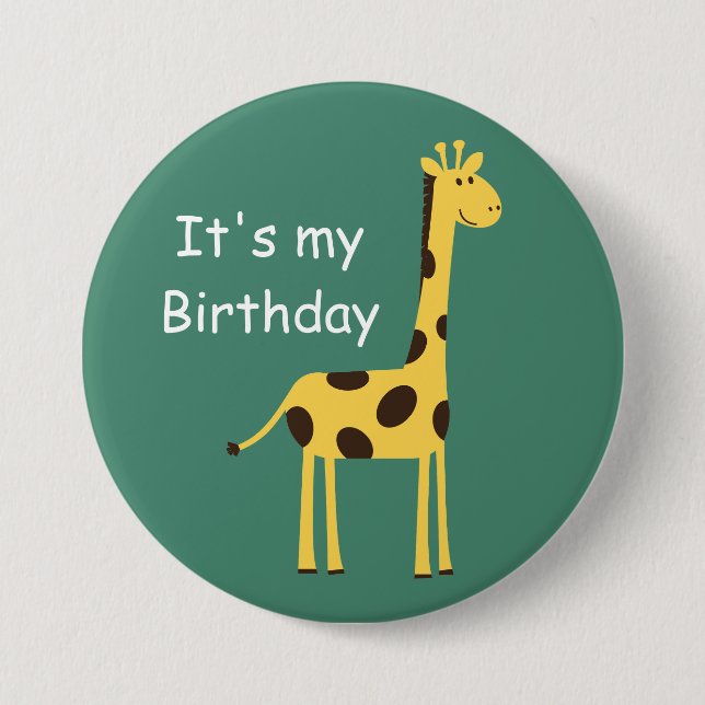 Cute Giraffe 3 Inch Round Button (Front)
