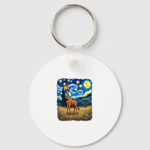 Cute Giraffe Africa - Starry Night Keychain