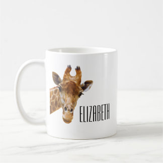 Cute Giraffe Animal Personalized Name Coffee Mug