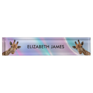 Cute Giraffe Animal Personalized Name Nameplate