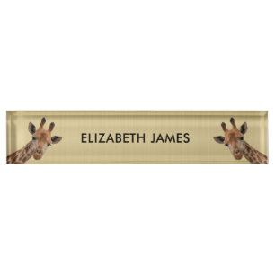 Cute Giraffe Animal Personalized Name Nameplate