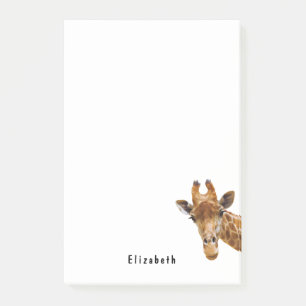 Cute Giraffe Animal Personalized Name Post-it Notes