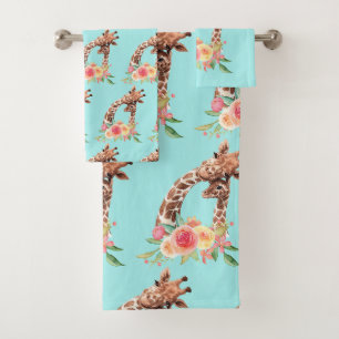 Cute Giraffe Aquarelle Maman & Baby Motif