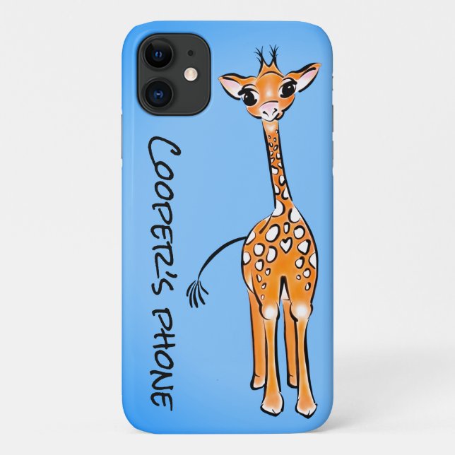 Cute Giraffe - baby blue Case-Mate iPhone Case (Back)