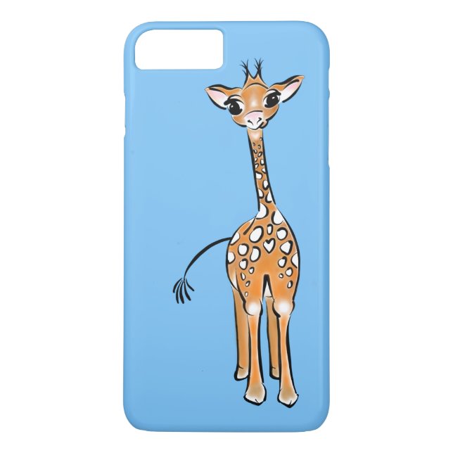 Cute Giraffe - baby blue Case-Mate iPhone Case (Back)