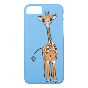 Cute Giraffe - baby blue iPhone 8/7 Case