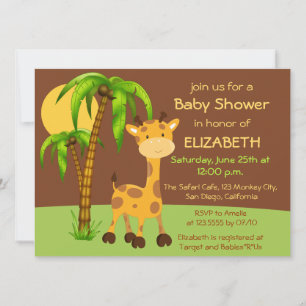 Cute Giraffe Baby Shower Invitation