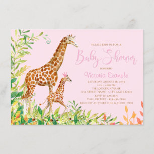 Cute Giraffe Baby Shower Invitations
