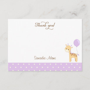Cute Giraffe Baby Shower Thank You Card