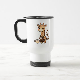 Cute Giraffe Barista Travel Mug