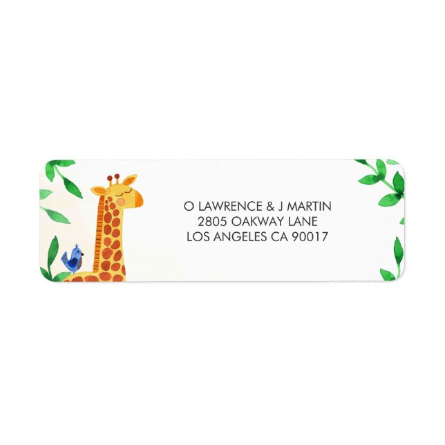 Cute Giraffe Bird Greenery (Front)