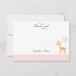 Cute Giraffe Birthday Thank You Card