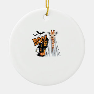 Cute Giraffe Boo Fun Halloween Costume Zoo Lover Ceramic Ornament