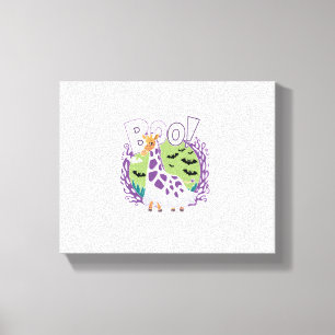 Cute Giraffe Boo Ghost Halloween Costume Zoo Lover Canvas Print