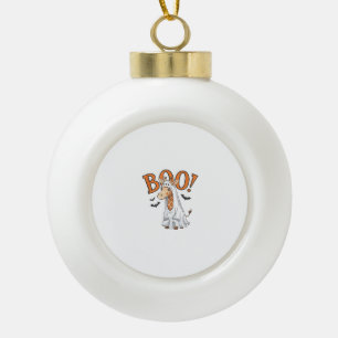 Cute Giraffe Boo Halloween Costume Zoo Lover _10 Ceramic Ball Christmas Ornament