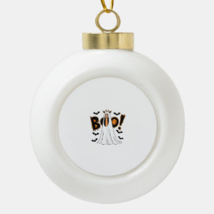 Cute Giraffe Boo Halloween Costume Zoo Lover _3 Ceramic Ball Christmas Ornament