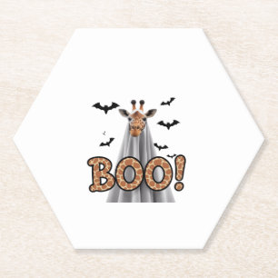 Cute Giraffe Boo Halloween Fun Costume Zoo Lover   Paper Coaster