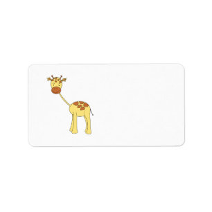 Cute Giraffe. Cartoon. Label