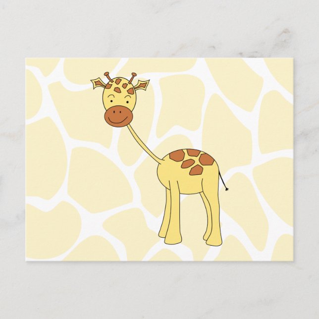 Cute Giraffe. Cartoon. Postcard (Front)