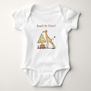  Cute Giraffe Christmas – Hand-Drawn Art Baby Bodysuit