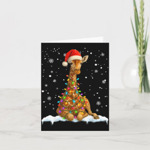 Cute Giraffe Christmas Light Funny Giraffe Lover X Card