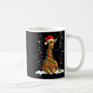 Cute Giraffe Christmas Light Funny Giraffe Lover X Coffee Mug