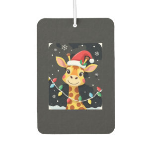 Cute Giraffe Christmas Lights Santa Hat Xmas Pajam Air Freshener