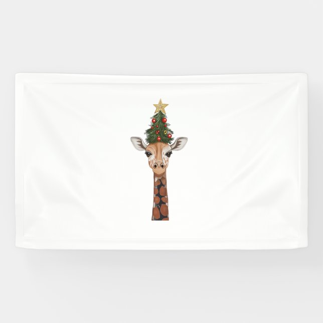 Cute Giraffe Christmas Tree Giraffe Lovers  _1 Banner (Horizontal)