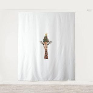 Cute Giraffe Christmas Tree Giraffe Lovers _1 Tapestry