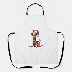 Cute Giraffe Christmas Tree Giraffe Lovers   Apron