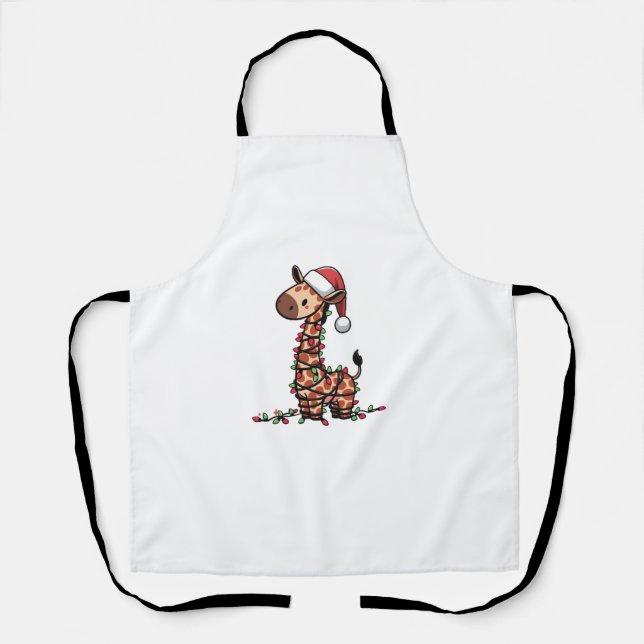 Cute Giraffe Christmas Tree Giraffe Lovers   Apron (Front)