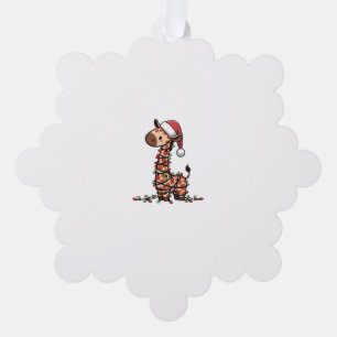 Cute Giraffe Christmas Tree Giraffe Lovers   Ornament Card