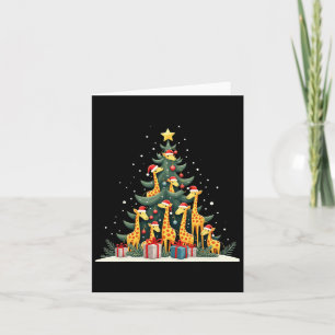 Cute Giraffe Christmas Tree Giraffe Lovers Xmas Ho Card