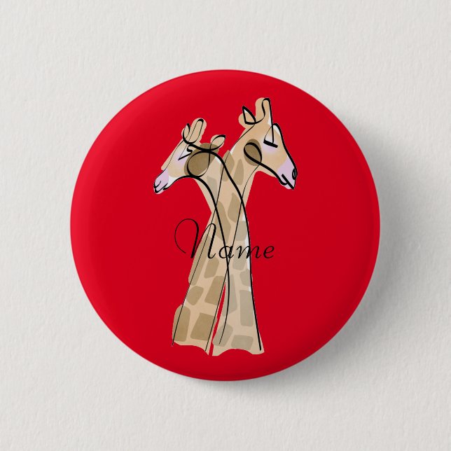 Cute Giraffe Couple  Thunder_Cove 2 Inch Round Button (Front)