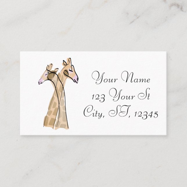 Cute Giraffe Couple  Thunder_Cove  Business Card (Front)