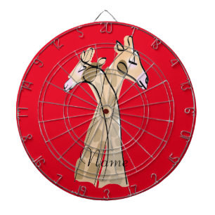 Cute Giraffe Couple Thunder_Cove Dartboard