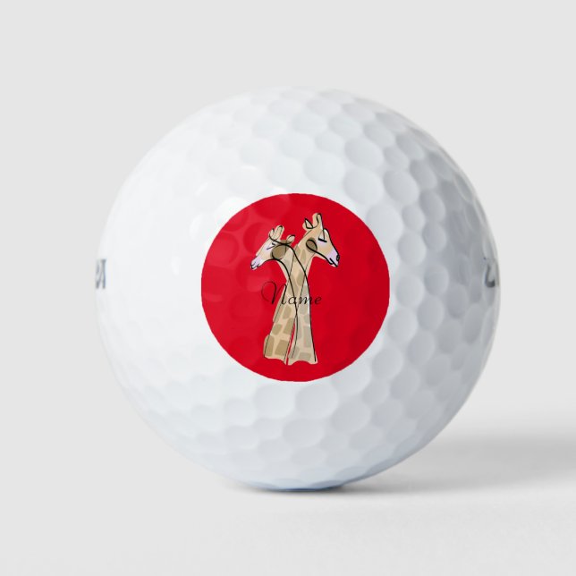 Cute Giraffe Couple  Thunder_Cove Golf Balls (Front)