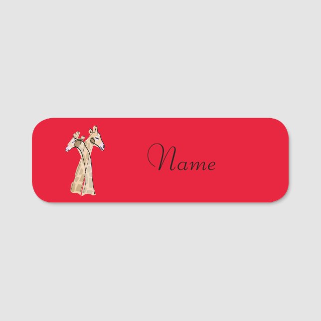 Cute Giraffe Couple  Thunder_Cove  Name Tag (Front)