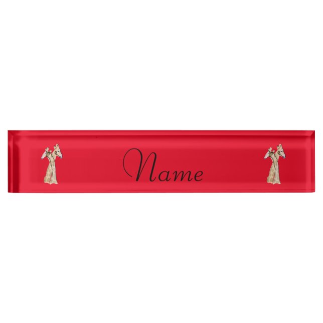 Cute Giraffe Couple  Thunder_Cove Nameplate (Front)