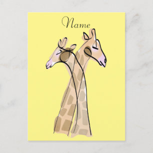 Cute Giraffe Couple Thunder_Cove Postcard