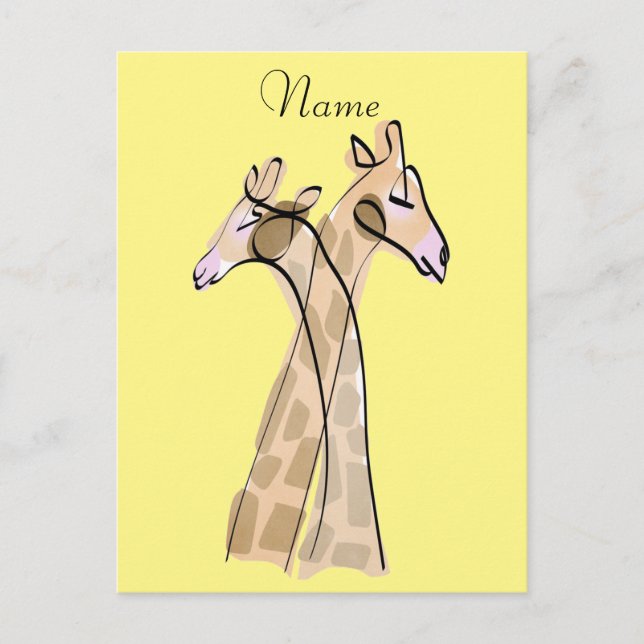Cute Giraffe Couple  Thunder_Cove Postcard (Front)