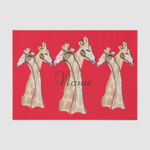 Cute Giraffe Couple Thunder_Cove Tissue Paper