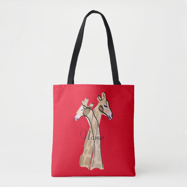 Cute Giraffe Couple  Thunder_Cove Tote Bag (Front)