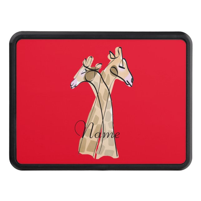 Cute Giraffe Couple  Thunder_Cove Trailer Hitch Cover (Front)
